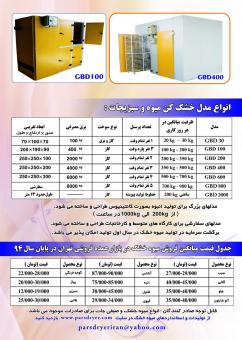دستگاه های خشک کن میوه و سبزیجات